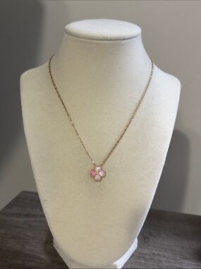 Pink Clover Necklace
